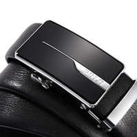 POLO 男士休闲商务腰带头层牛皮自动扣皮带ZY010P901J 黑色