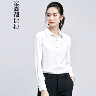 尚都比拉（Sentubila） 衬衫女气质白色衬衣长袖韩版OL职业上衣 P74C0590030 白色 M