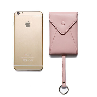 帕迪欧( PADIEOE)个性创意钥匙包女多功能汽车锁匙包可爱零钱牛皮包真皮卡包QB170653-2 粉色