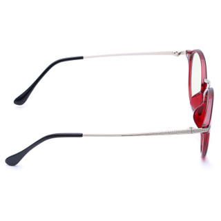 LOHO 防蓝光防辐射眼镜男女款电脑护目镜简约百搭平光镜 GL60066酒红色