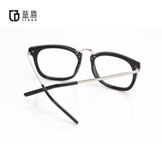益盾（YIDUN）防辐射眼镜防蓝光眼镜电脑护目镜平光眼镜全框复古黑色