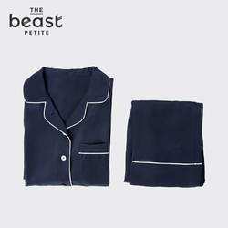 THE BEAST/野兽派 经典双绉真丝睡衣 藏蓝色情侣家居服