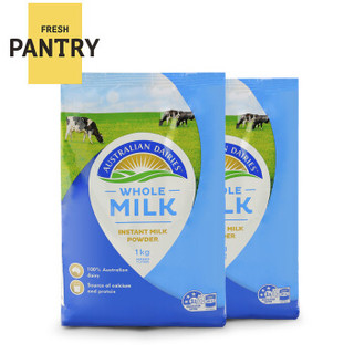 值友专享、临期品：Australian Dairies 澳得瑞 恒天然 全脂成人奶粉 1kg*2袋 *2件