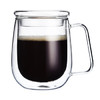 明尚德带杯盖双层咖啡杯透明玻璃杯男女办公水杯835T