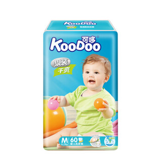 可哆（KooDoo）纸尿裤 银装干爽婴儿尿不湿 中号M码60片 *5件