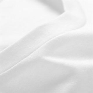 京造 女士T恤短袖 圆领  高支高密丝般长绒纯棉  白色 M