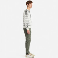 优衣库 UNIQLO 416401 男装 SUPIMA COTTON条纹圆领针织衫(长袖)