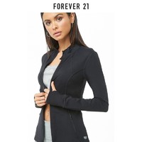 Forever21女装夹克外套时尚休闲纯色拼接拉链长袖运动夹克外套女
