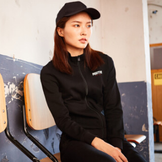 ERKE 鸿星尔克 女款运动夹克 黑色 12218314317