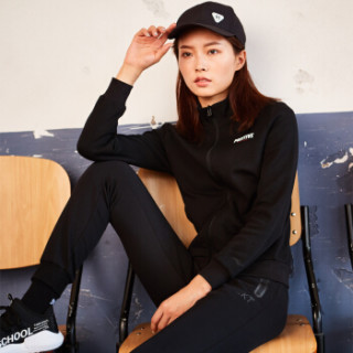 ERKE 鸿星尔克 女款运动夹克 黑色 12218314317