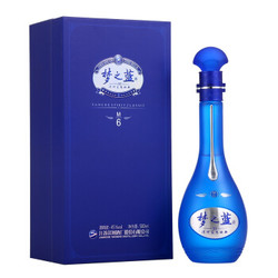 洋河(YangHe) 蓝色经典 梦之蓝M6 45度 500ml 单瓶装 浓香型白酒 口感绵柔 *2件