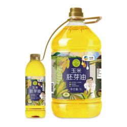 初萃食用油非转基因压榨一级玉米胚芽油5L+400mL中粮出品 *2件