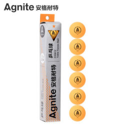 安格耐特(Agnite)乒乓球6只盒装1星 黄色40mmF2391Y