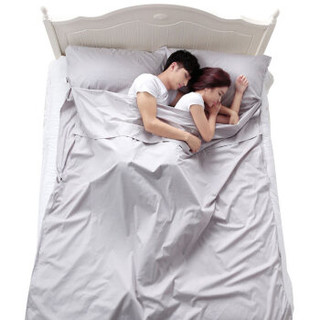 JAJALIN 加加林 旅行隔脏睡袋一次性床单双人便携式旅游防脏床单银灰色180*210cm