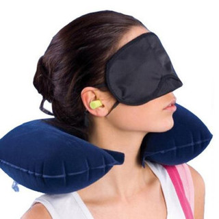 安丹迪 Adandyish 户外旅行三宝 遮光眼罩 充气旅行枕 防噪音耳塞高档植绒面料加密眼罩