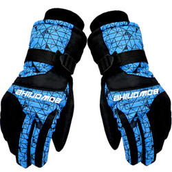 BOWONIKE 博沃尼克 运动滑雪手套 冬季保暖手套 防风寒防水 加厚骑行手套 骑车手套  蓝立方升级款