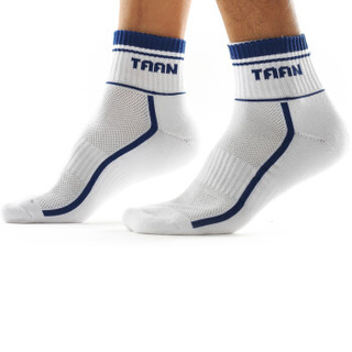 TAAN 泰昂 羽毛球袜运动袜子加厚毛巾底减震透气中帮男款T343三双装