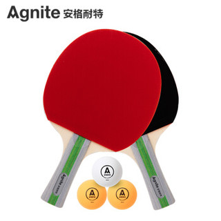 Agnite 安格耐特 deli 得力 乒乓球拍横拍套装 双面反胶训练乒乓球 F2330