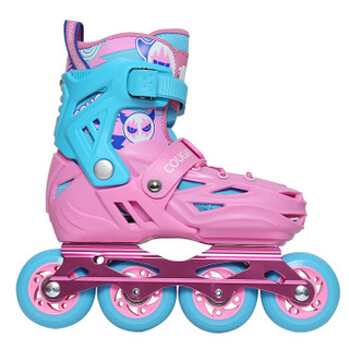 美洲狮（COUGAR ）儿童套装轮滑鞋平花休闲两用溜冰鞋 MZS303公主粉 S码