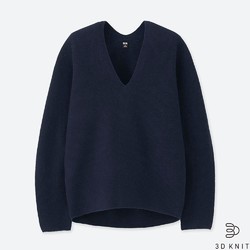 UNIQLO 优衣库 409048 女士3D柔软羊仔毛休闲针织衫 