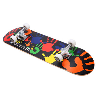 美洲狮（COUGAR） 双翘板滑板 成人儿童公路板MHB3108 彩色手印