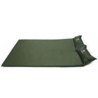 骆驼户外(CAMEL) 户外带枕自动充气垫 野营双人防潮垫帐篷睡垫 A8W05001 军绿 均码