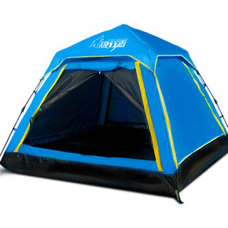 狼行者 帐篷户外3-4人家庭套装野营露营防水野外全自动帐篷 蓝色 LXZ-1056