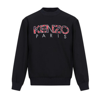 KENZO 高田贤三 男士黑色LOGO图案混纺圆领卫衣运动衫 F86 5SW604 1RH 99 M码