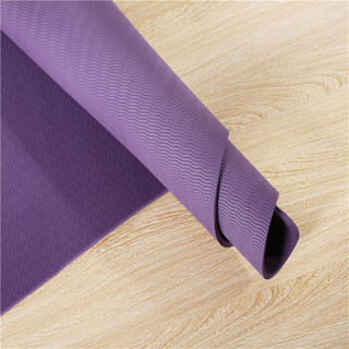 京造运动 升级版瑜伽垫TPE环保材质 183*61cm标准版运动健身垫子  深紫/天蓝/玫红色