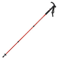 霞光户外登山杖铝合金手杖三节可折叠拐杖手杖T型302红色