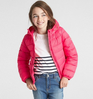 Gap女童 基本款直筒长袖棉服夹克 334757 120cm(S) 红紫色