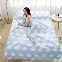 加加林 JAJALIN 旅行酒店隔脏睡袋成人室内出差单人双人便携式薄纯棉旅游防脏床单 小兔乖乖120*210cm