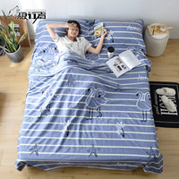 狼行者 隔脏睡袋纯棉便携式旅行旅游宾馆酒店防脏床单成人室内 艾格 200*230cm LXZ-2033