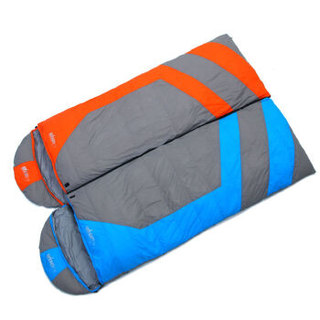 狼行者 成人保暖冬季睡袋 可拼接露营信封羽绒睡袋 户外加厚睡袋 G1000  蓝色