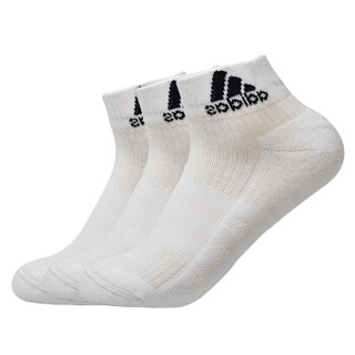 阿迪达斯 adidas 男女运动袜子3双装透气吸汗羽毛球袜防脱乒羽网球袜 白色 AA2285 43码-46码