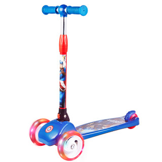 迪士尼(Disney)儿童滑板车1-2-6-12岁 三轮小孩滑滑车 可折叠升降闪光摇摆踏板车 009美国队长