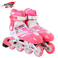 乐士（ENPEX) 动感溜冰鞋 儿童 成人 轮滑鞋 男女PU轮旱冰鞋滑冰鞋 PW126 粉色S号（32-35码）