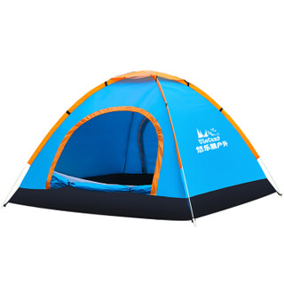 悠乐朋（ Ulecamp）全自动帐篷 双人单层帐篷 休闲帐篷 帐篷户外 露营野营帐篷 天蓝色3-4人款 ULT809
