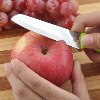 克来比 水果刀 刮皮刀 厨房瓜果削皮刀 便携小刀 塑料柄带保护套 KLB1117