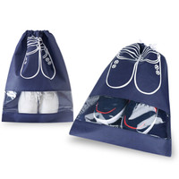 川诺 鞋袋 健身收鞋袋便携鞋袋防尘防灰鞋袋二条装 3302 小号藏青色