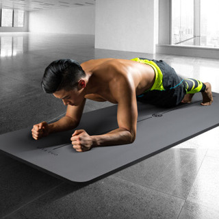 弥雅 瑜伽垫 男士健身垫防滑耐磨运动垫子加宽66cm加厚10mm含收纳包 灰色