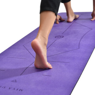 弥雅 瑜伽垫 天然橡胶男女健身防滑垫子厚5mm加宽660mm 紫色 赠瑜伽垫背包