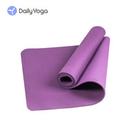 每日瑜伽 Daily Yoga 初学者瑜伽垫 加宽加厚男女运动防滑TPE健身垫 瑜伽入门垫8mm 优雅紫