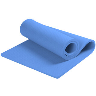 IKU瑜伽 加宽80cm瑜伽垫15mm加厚TPE健身垫 甜美蓝