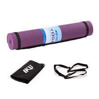 IKU瑜伽垫TPE 加厚8mm加宽防滑健身垫 183cm/80cm仰卧起坐垫 紫色