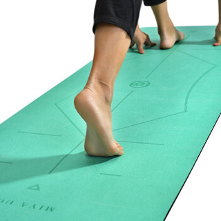 弥雅 瑜伽垫 天然橡胶男女健身防滑垫子厚5mm加宽660mm 水兰 赠瑜伽垫背包