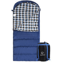RedCamp 睡袋冬季加厚大人 防寒保暖睡袋便携式 户外成人睡袋 胖子可用240*90cm 藏青色2.4kg
