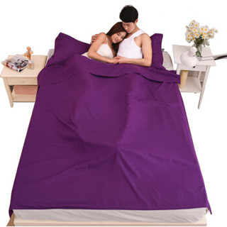 安丹迪（Adandyish）韩棉隔脏睡袋 双人紫色四季旅行户外露营便携非纯棉睡袋加厚宾馆隔脏毯居家空调午休毯