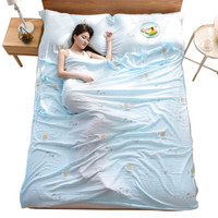 Adandyish 安丹迪 单人慢时光蓝款水洗棉隔脏睡袋酒店宾馆便携式防脏床单床罩