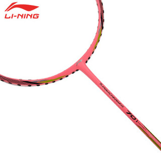 李宁（LI-NING）全新 能量70I 5U超轻羽毛球拍单拍能量聚合全碳素赵芸蕾比赛用拍 轻量型 粉色